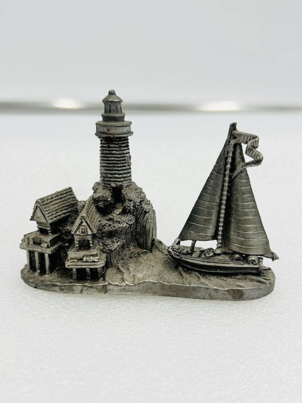 Spoontiques Pewter Lighthouse Cottage Boat Ocean Seaside Nautical Mini Figurine